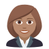 👩🏽‍💼 woman office worker: medium skin tone display on JoyPixels